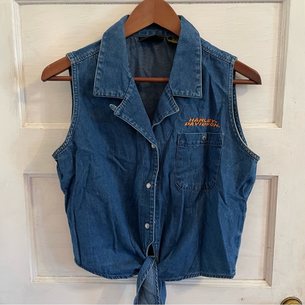Vintage Harley Davidson Denim Button Down